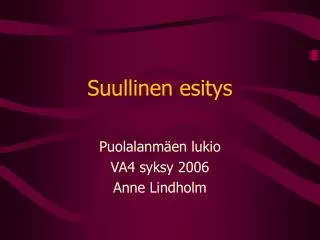 suullinen esitys