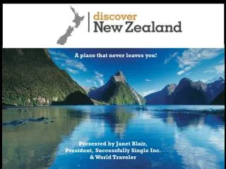 Presented by Janet Blair, President, Successfully Single Inc. &amp; World Traveler