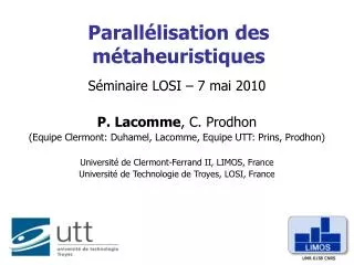 parall lisation des m taheuristiques