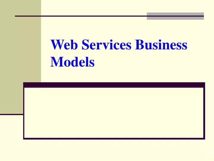 web services business models