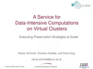 A Service for Data-Intensive Computations on Virtual Clusters