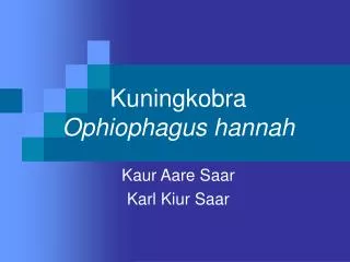 kuningkobra ophiophagus hannah