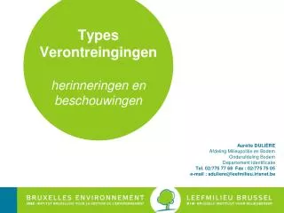 types verontreingingen herinneringen en beschouwingen