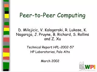 peer to peer computing