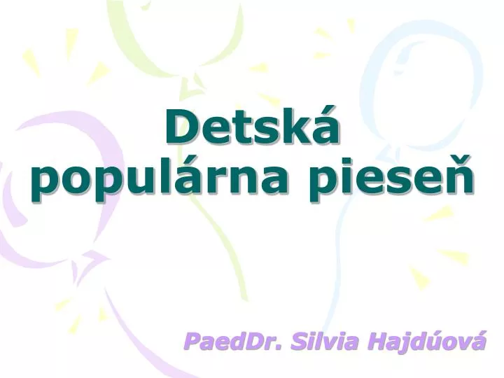 detsk popul rna piese