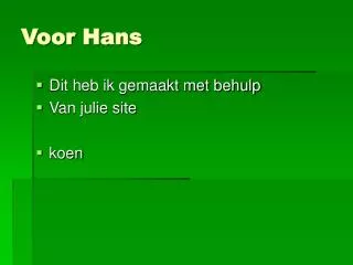 voor hans
