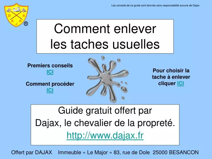 comment enlever les taches usuelles