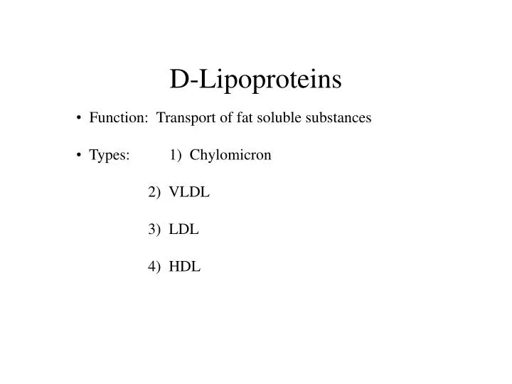 d lipoproteins