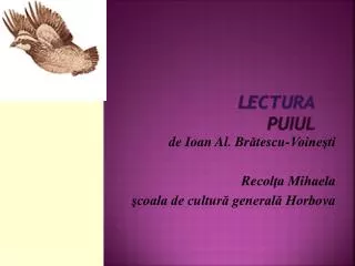 lectura puiul