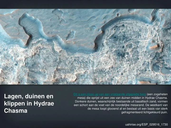 lagen duinen en klippen in hydrae chasma