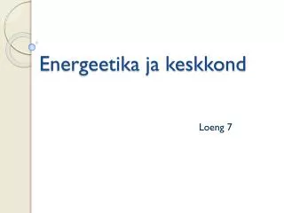 energeetika ja keskkond