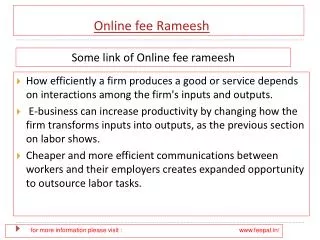 Latest news about online fee rameesh