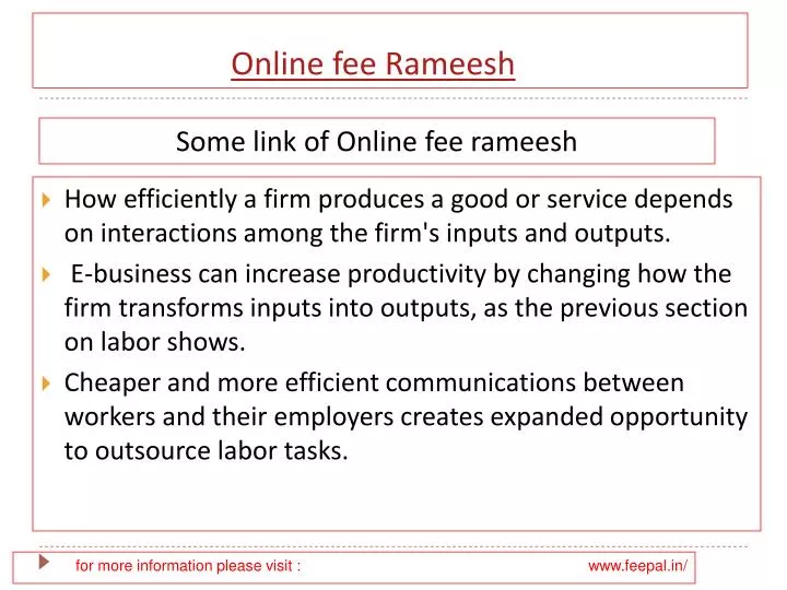 online fee rameesh