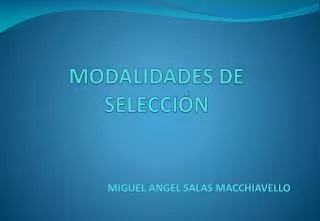 modalidades de selecci n