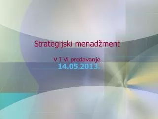 strategijski menad ment v i vi predavanje