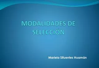 modalidades de selecci n