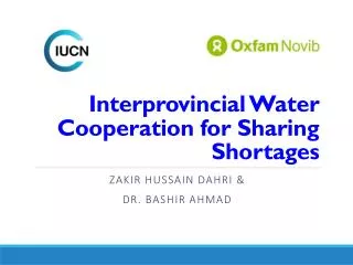 Interprovincial Water Cooperation for Sharing Shortages
