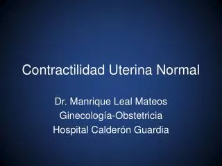 contractilidad uterina normal