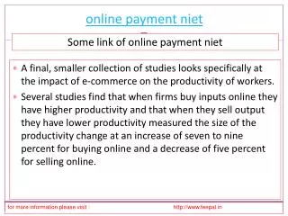 New update about online payment niet