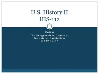 U.S. History II HIS-112