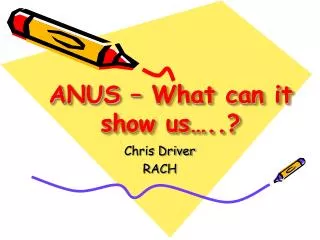 ANUS – What can it show us…..?
