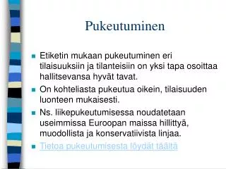 pukeutuminen