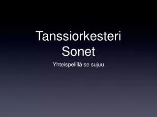 tanssiorkesteri sonet