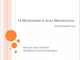 o dicion rio e suas disciplinas