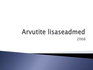 arvutite lisaseadmed