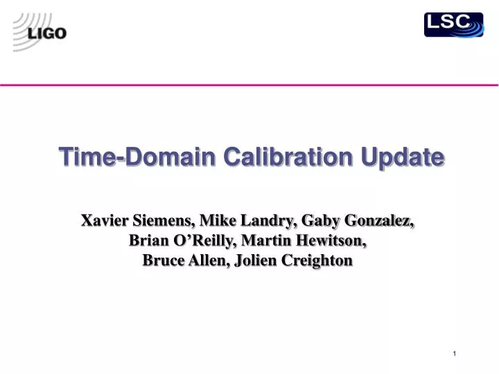 time domain calibration update