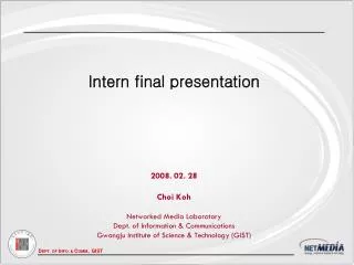 Intern final presentation