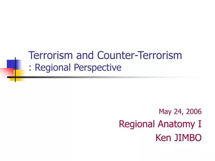 terrorism and counter terrorism regional perspective