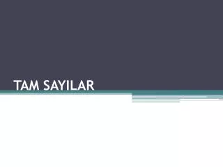 tam sayilar