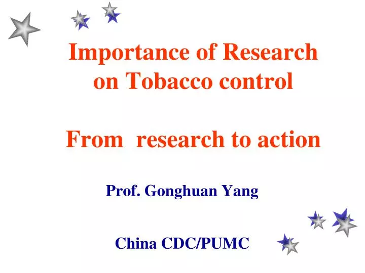 importance of research on tobacco control from research to action