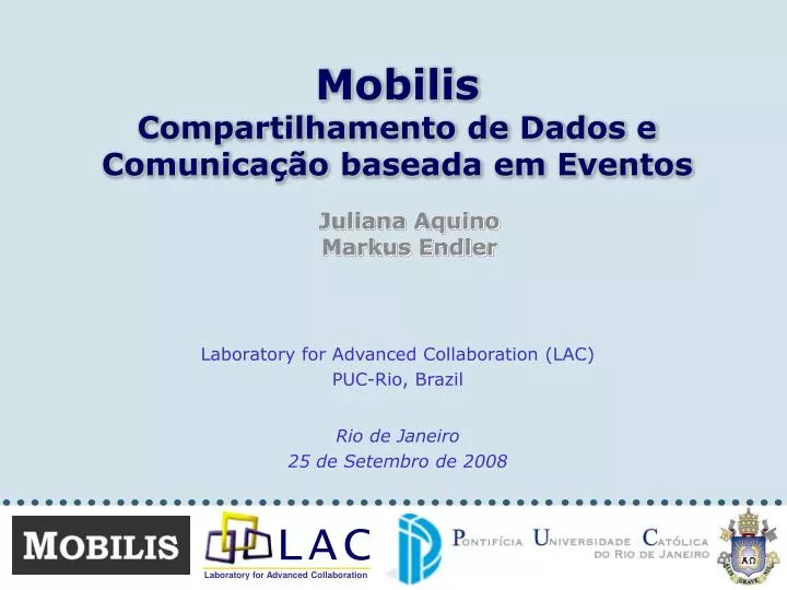 mobilis compartilhamento de dados e comunica o baseada em eventos