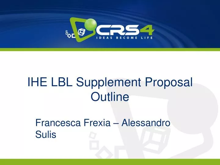 ihe lbl supplement proposal outline