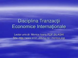 disciplina tran zac ii economice interna ionale