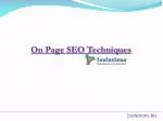 On Page SEO Tips & Techniques - slide 1
