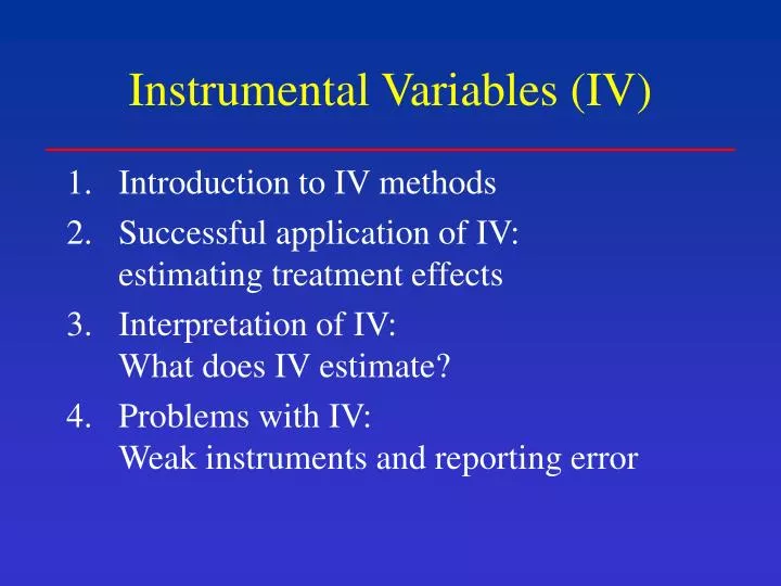 instrumental variables iv