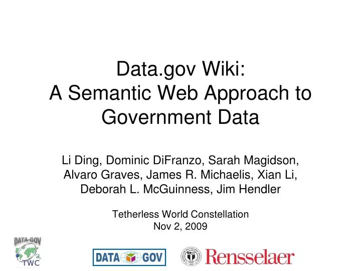 data gov wiki a semantic web approach to government data