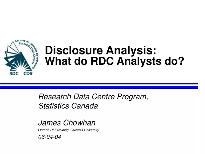 disclosure analysis what do rdc analysts do