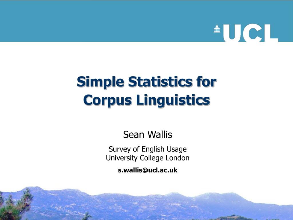 PPT - Simple Statistics for Corpus Linguistics PowerPoint Presentation ...