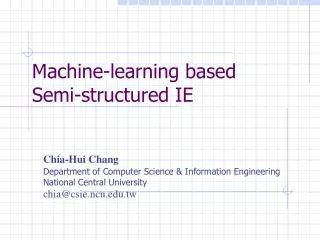Machine-learning based Semi-structured IE