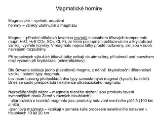 magmatick horniny