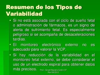 resumen de los tipos de variabilidad