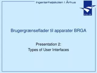 Brugergrænseflader til apparater BRGA