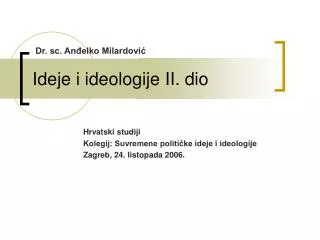ideje i ideologije ii dio
