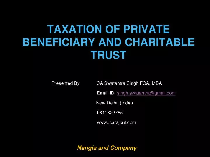 taxation of private beneficiary and charitable trust