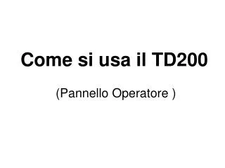 pannello operatore