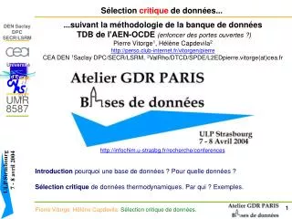 s lection critique de donn es